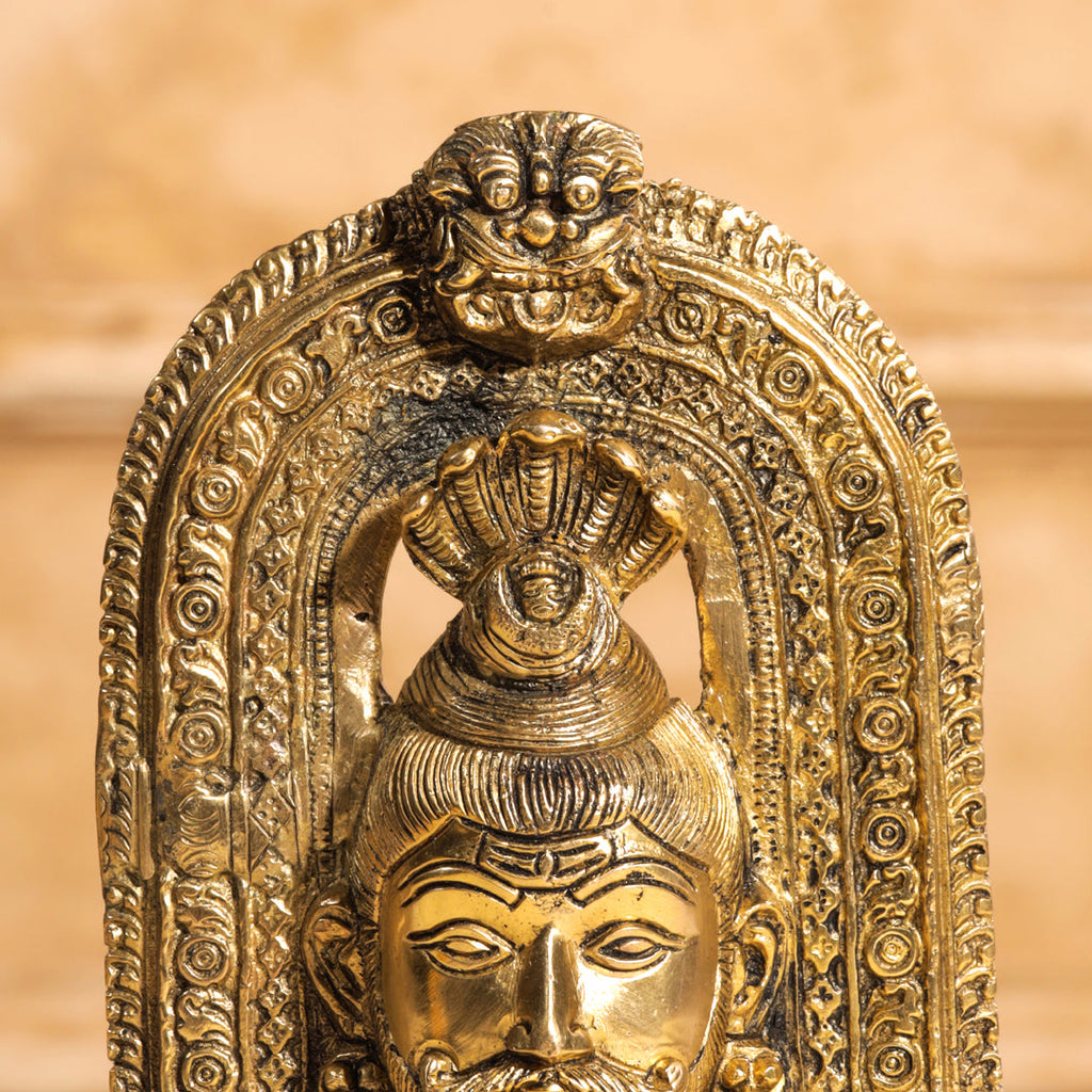 Brass Shiva Head Idol With Kirtimukha (8.5 Inch) Vedansh Craft