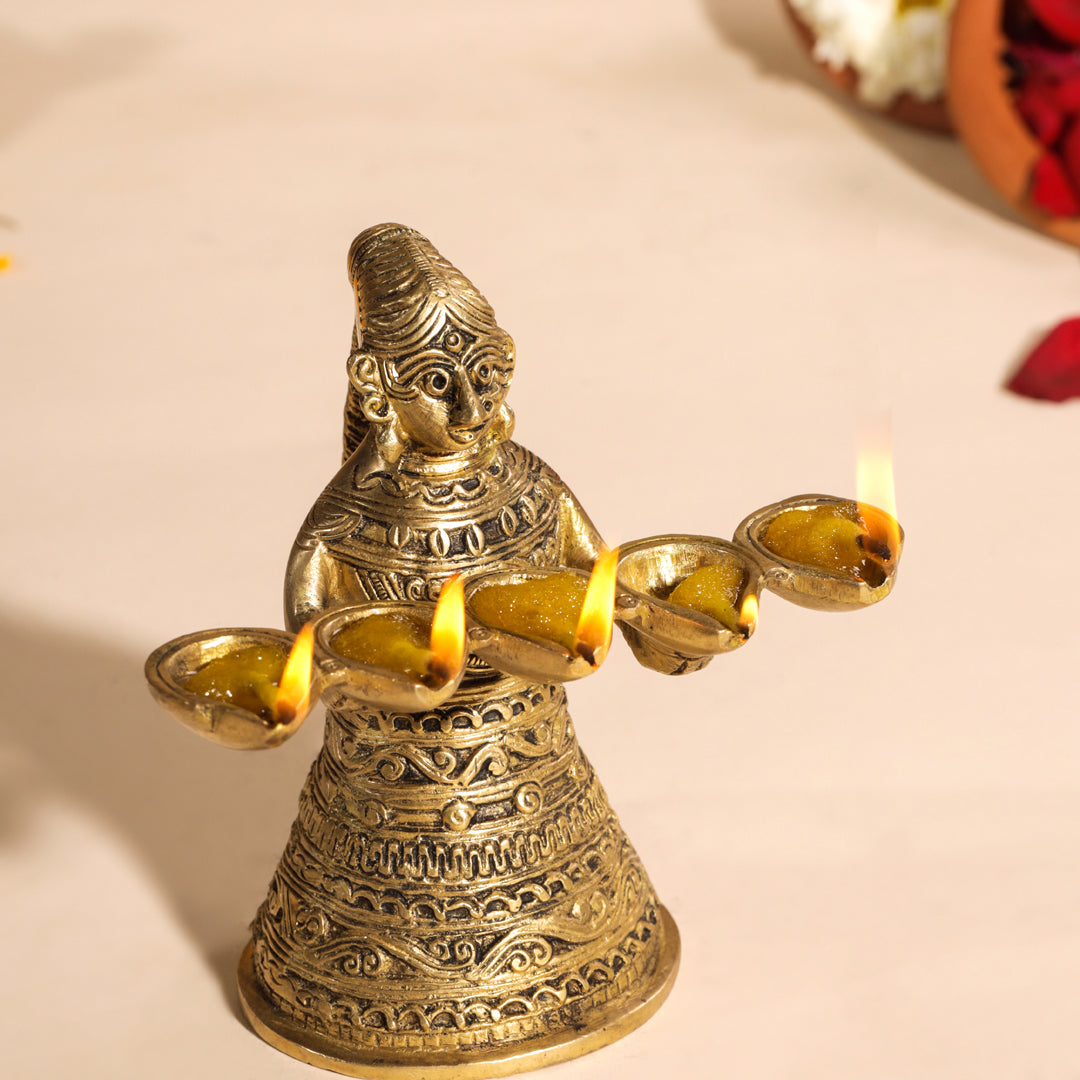 Brass Pooja Aarti Diya Vedansh Craft