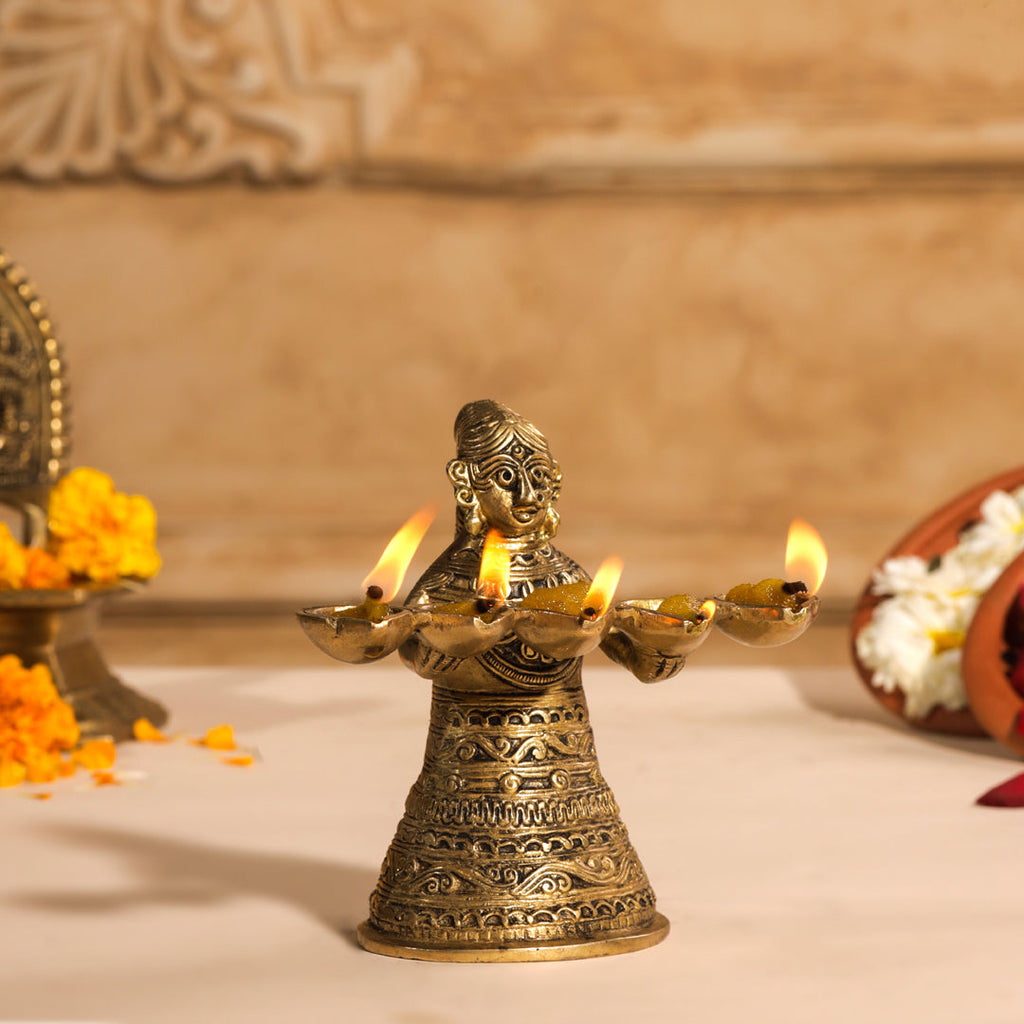 Brass Pooja Aarti Diya Vedansh Craft
