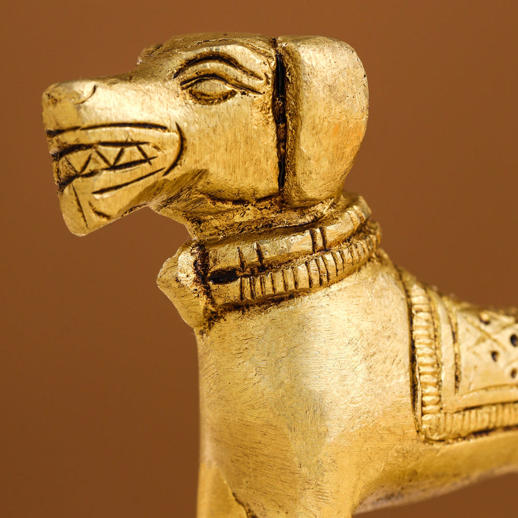 Brass Dog Figurine (3 Inch) Vedansh Craft