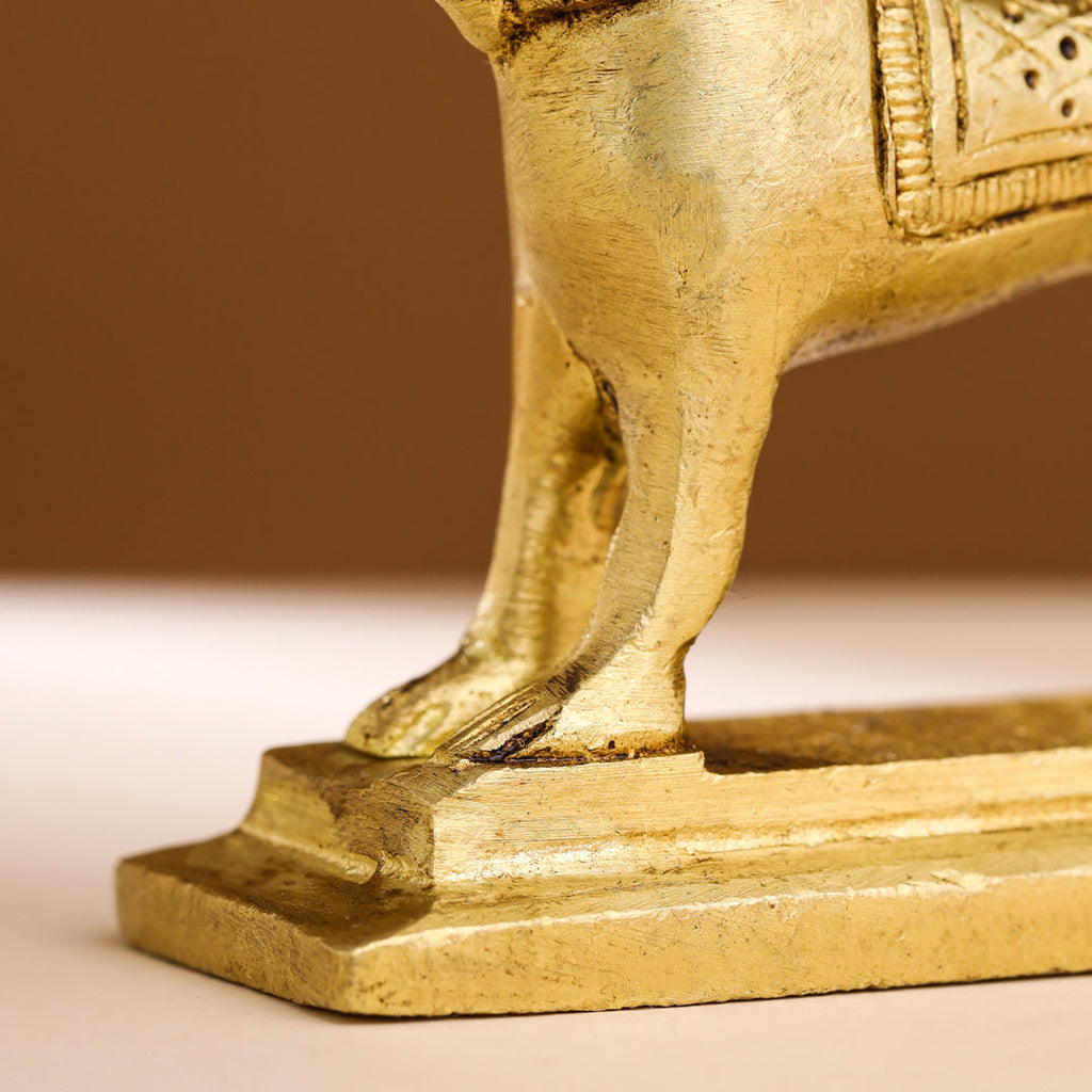 Brass Dog Figurine (3 Inch) Vedansh Craft