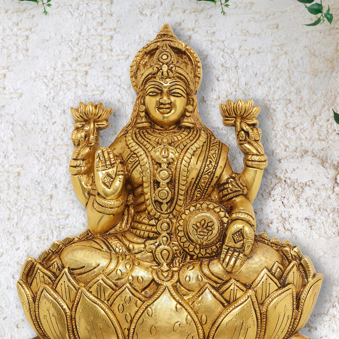 Brass Goddess Lakshmi Wall Hanging (11 Inch) Vedansh Craft
