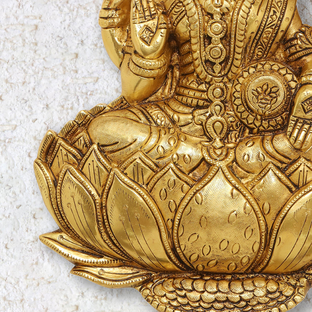 Brass Goddess Lakshmi Wall Hanging (11 Inch) Vedansh Craft