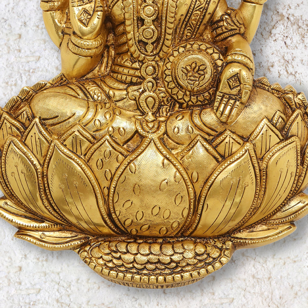 Brass Goddess Lakshmi Wall Hanging (11 Inch) Vedansh Craft