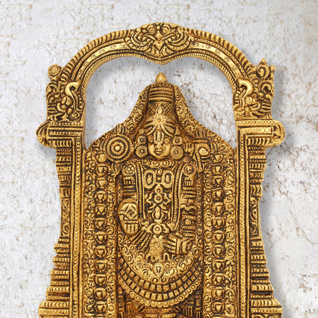 Brass Tirupati Balaji/Venkateshwar Idol Wall Hanging (7.5 Inch) Vedansh Craft