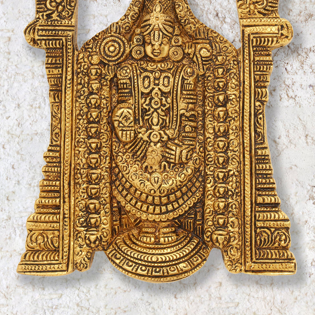 Brass Tirupati Balaji/Venkateshwar Idol Wall Hanging (7.5 Inch) Vedansh Craft