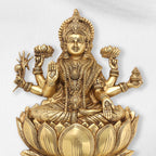 Brass Ganesha Or Lakshmi Lotus Wall Hanging (19 Inch) Vedansh Craft