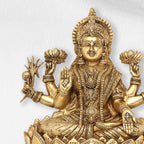 Brass Ganesha Or Lakshmi Lotus Wall Hanging (19 Inch) Vedansh Craft