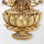 Brass Ganesha Or Lakshmi Lotus Wall Hanging (19 Inch) Vedansh Craft