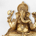 Brass Ganesha Or Lakshmi Lotus Wall Hanging (19 Inch) Vedansh Craft