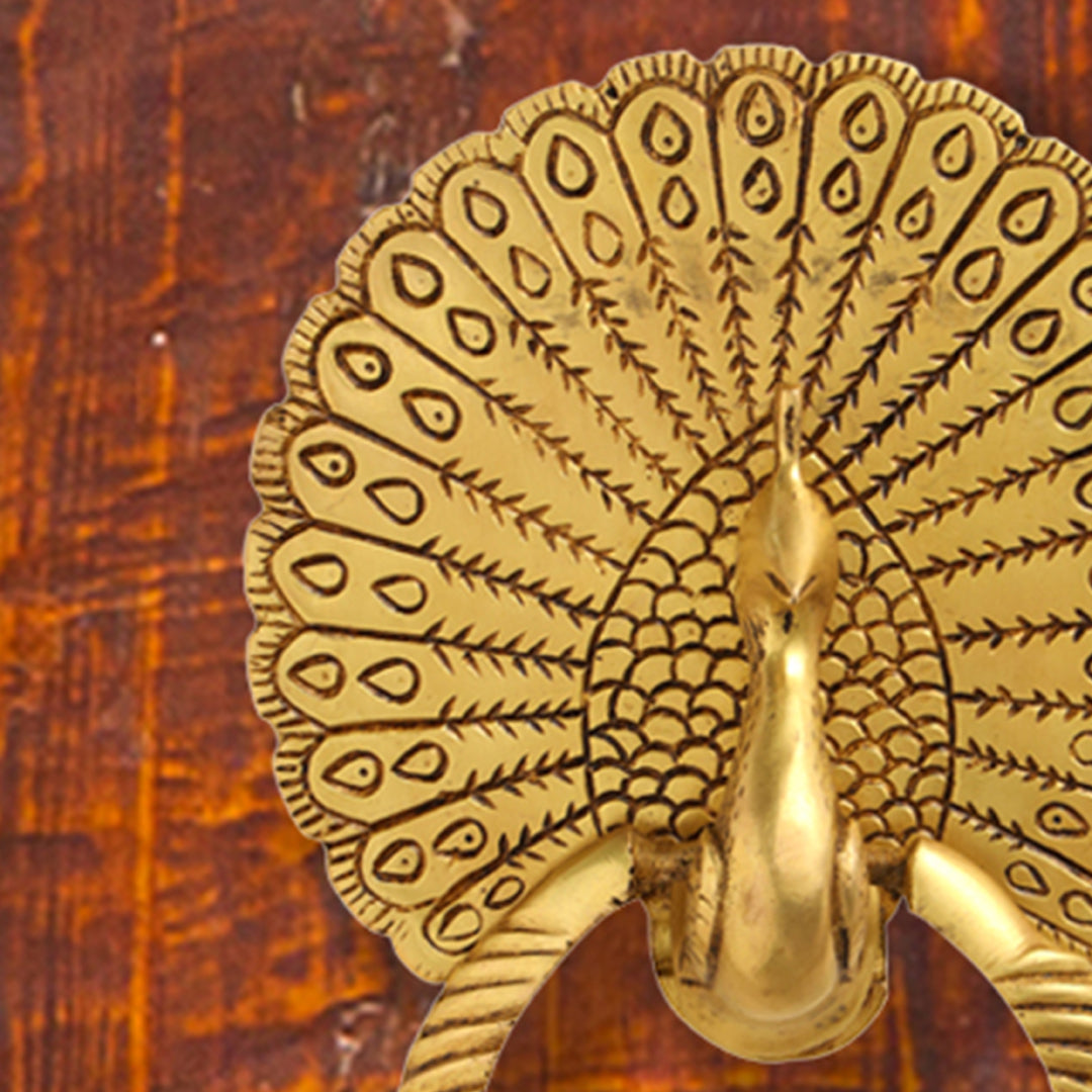 Brass Peacock Door Knocker (8 Inch) Vedansh Craft