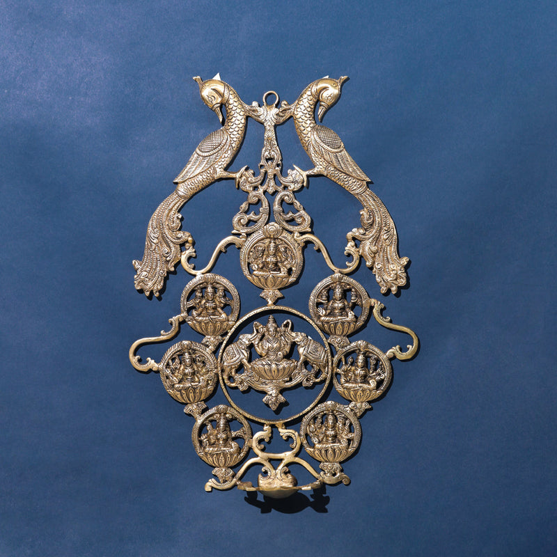 Brass Ashtalakshmi Wall Hanging Diya (19 Inch) Vedansh Craft