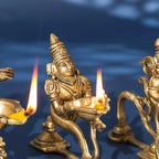 Brass Aarti Diya With Handle Vedansh Craft