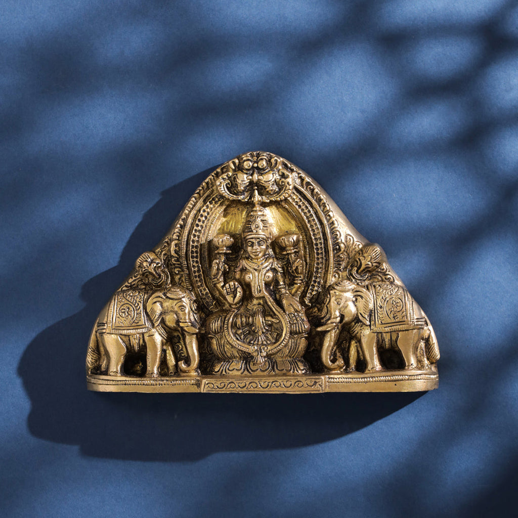 Brass Ganesha And Lakshmi Wall Hanging (7 Inch) Vedansh Craft