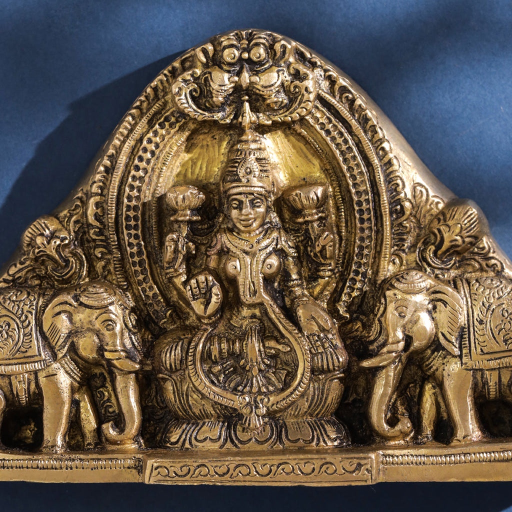 Brass Ganesha And Lakshmi Wall Hanging (7 Inch) Vedansh Craft