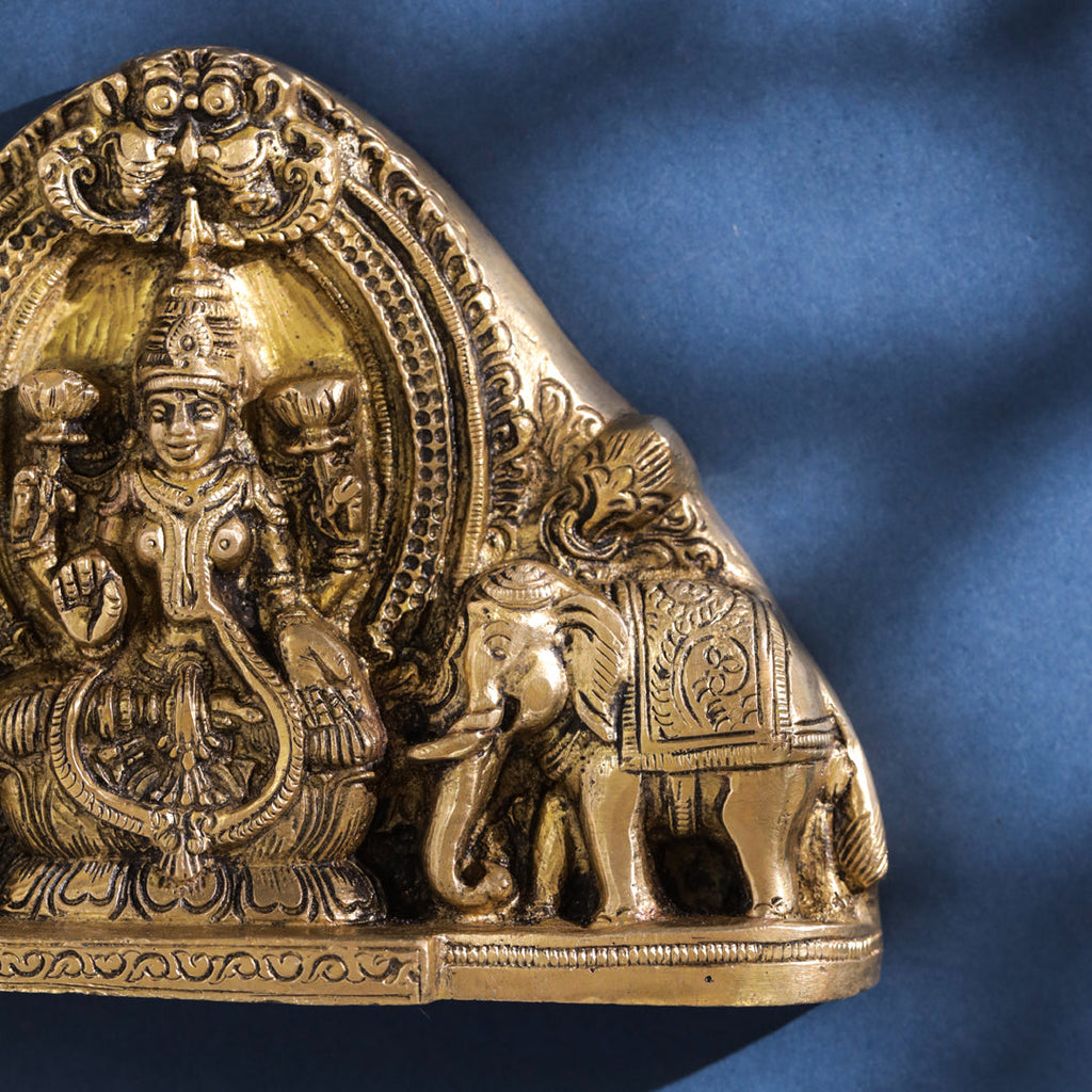 Brass Ganesha And Lakshmi Wall Hanging (7 Inch) Vedansh Craft