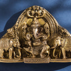 Brass Ganesha And Lakshmi Wall Hanging (7 Inch) Vedansh Craft