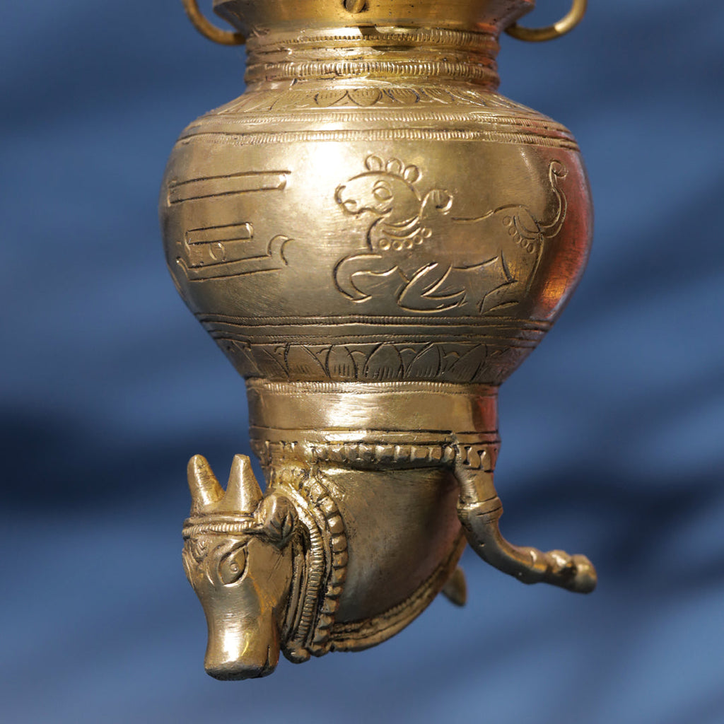 Divine Brass Nandi Gangajali Sacred Vessel of Devotion & Purity (9-Inch) Vedansh Craft