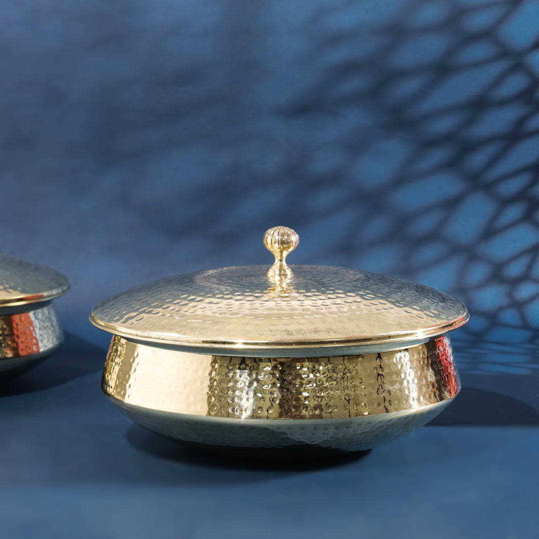 Brass Handi/Lagan With Lid (8.5 Inch) Vedansh Craft