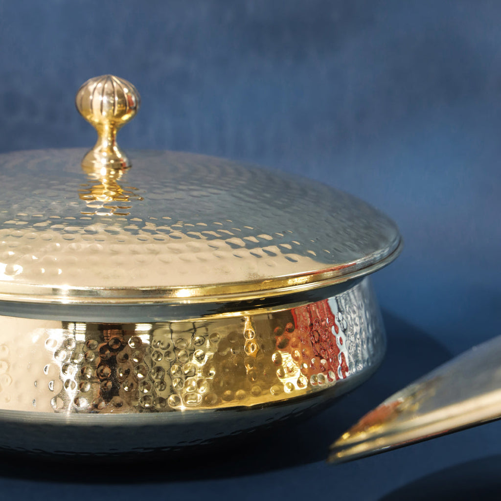 Brass Handi/Lagan With Lid (8.5 Inch) Vedansh Craft