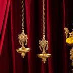 Brass Hanging Shankh And Chakra Diya Set (23 Inch) Vedansh Craft