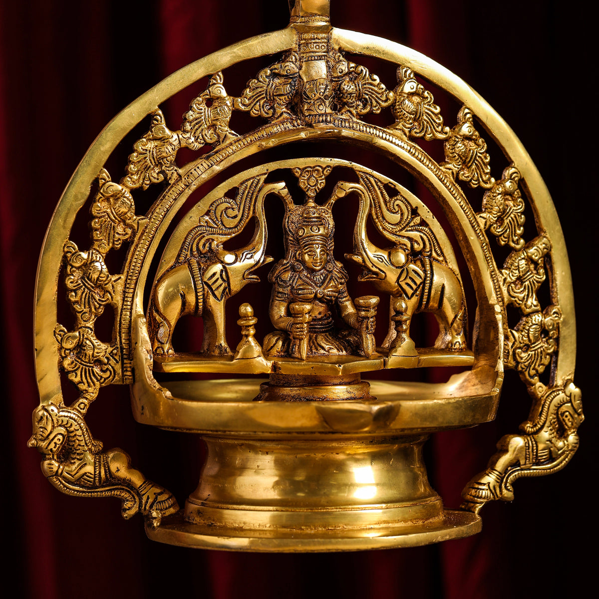 Brass Goddess Gaja Lakshmi Hanging Diya (38 Inch) Vedansh Craft