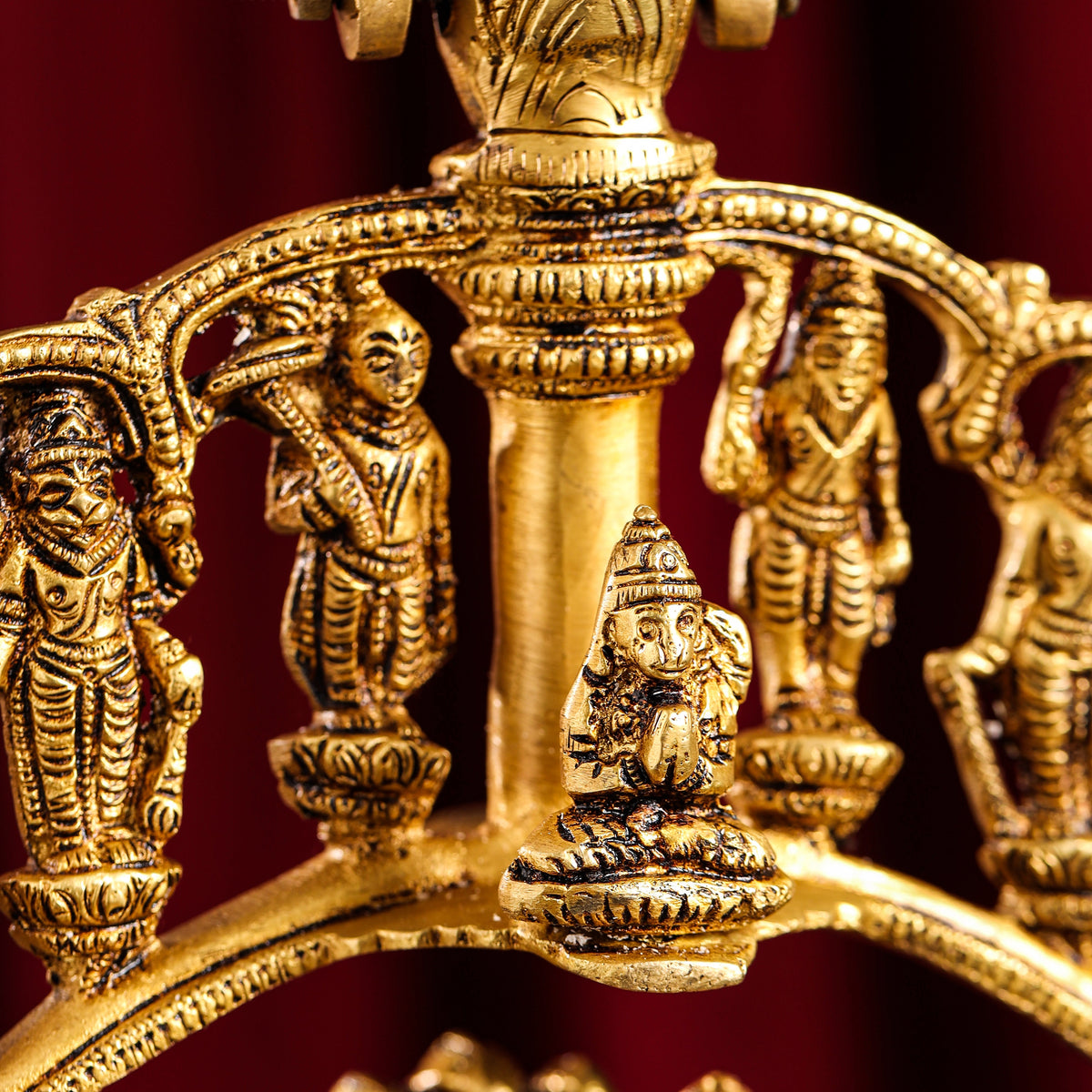 Brass Superfine Dashavatara / Vishnu Avatar Wall Hanging Lamp (46.5 Inch) Vedansh Craft