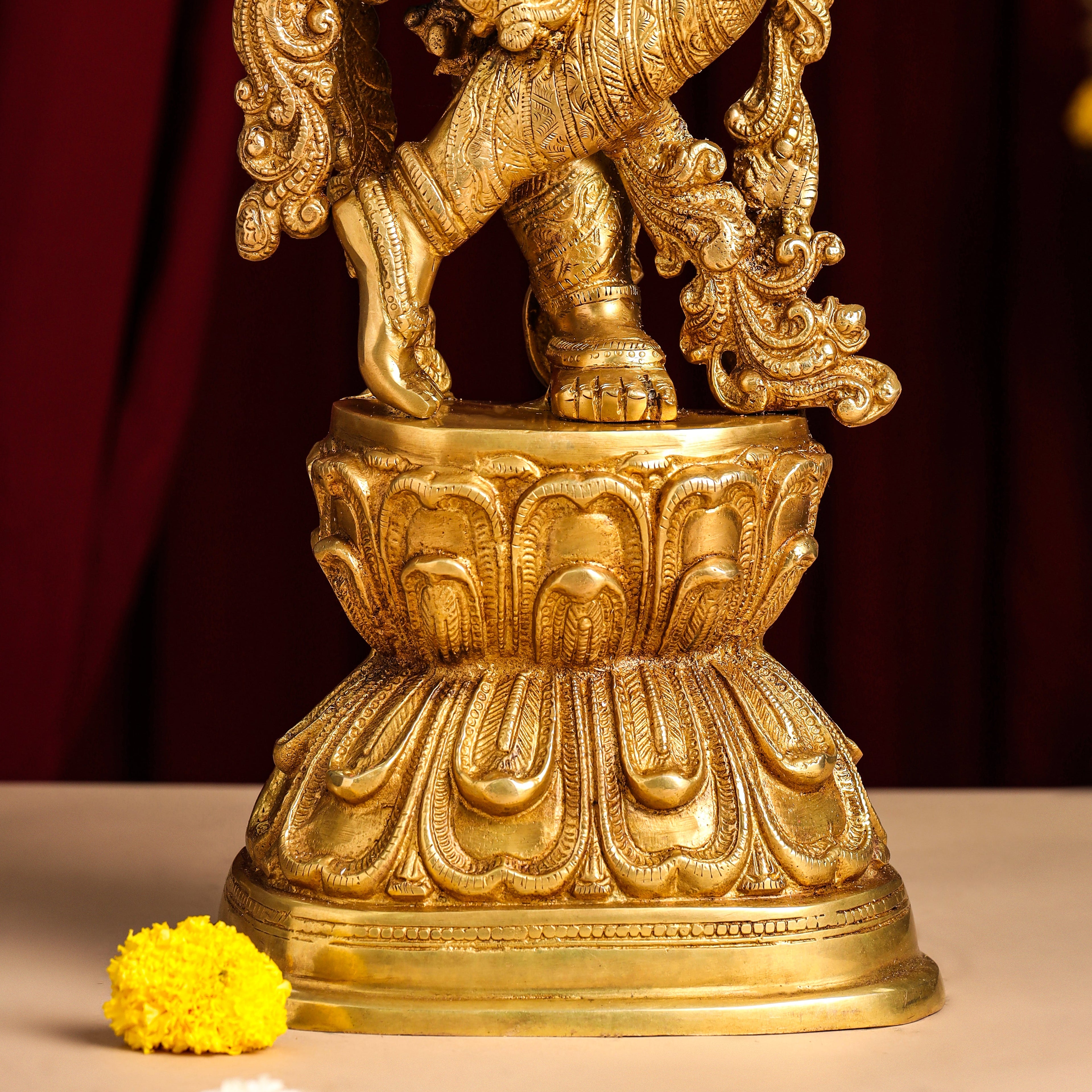 Brass Standing Lord Krishna Idol (30 Inch) Vedansh Craft