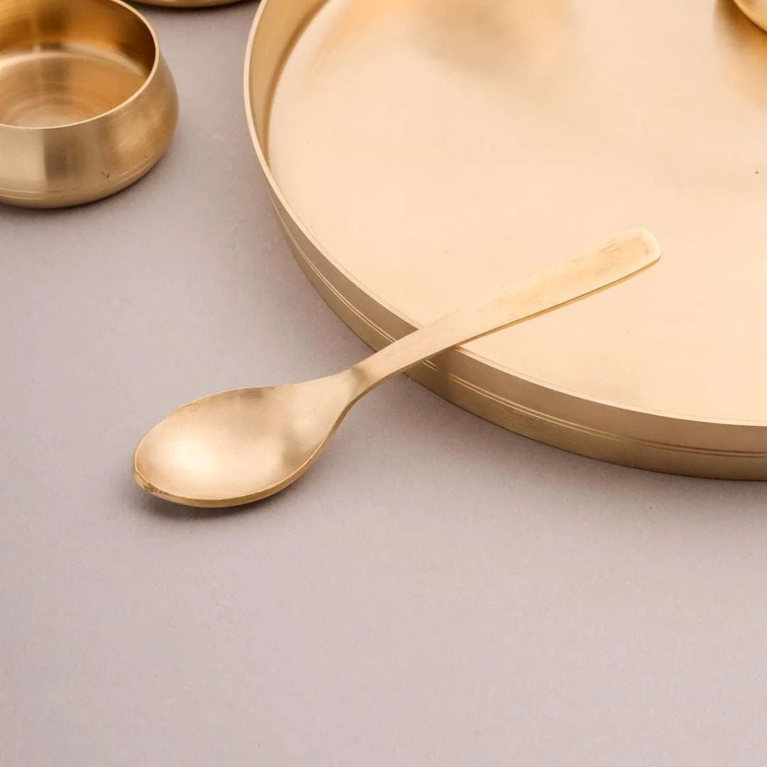 Brass Matt Thali/Dinner Set (2 Kg) Vedansh Craft
