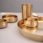 Brass Matt Thali/Dinner Set (2 Kg) Vedansh Craft