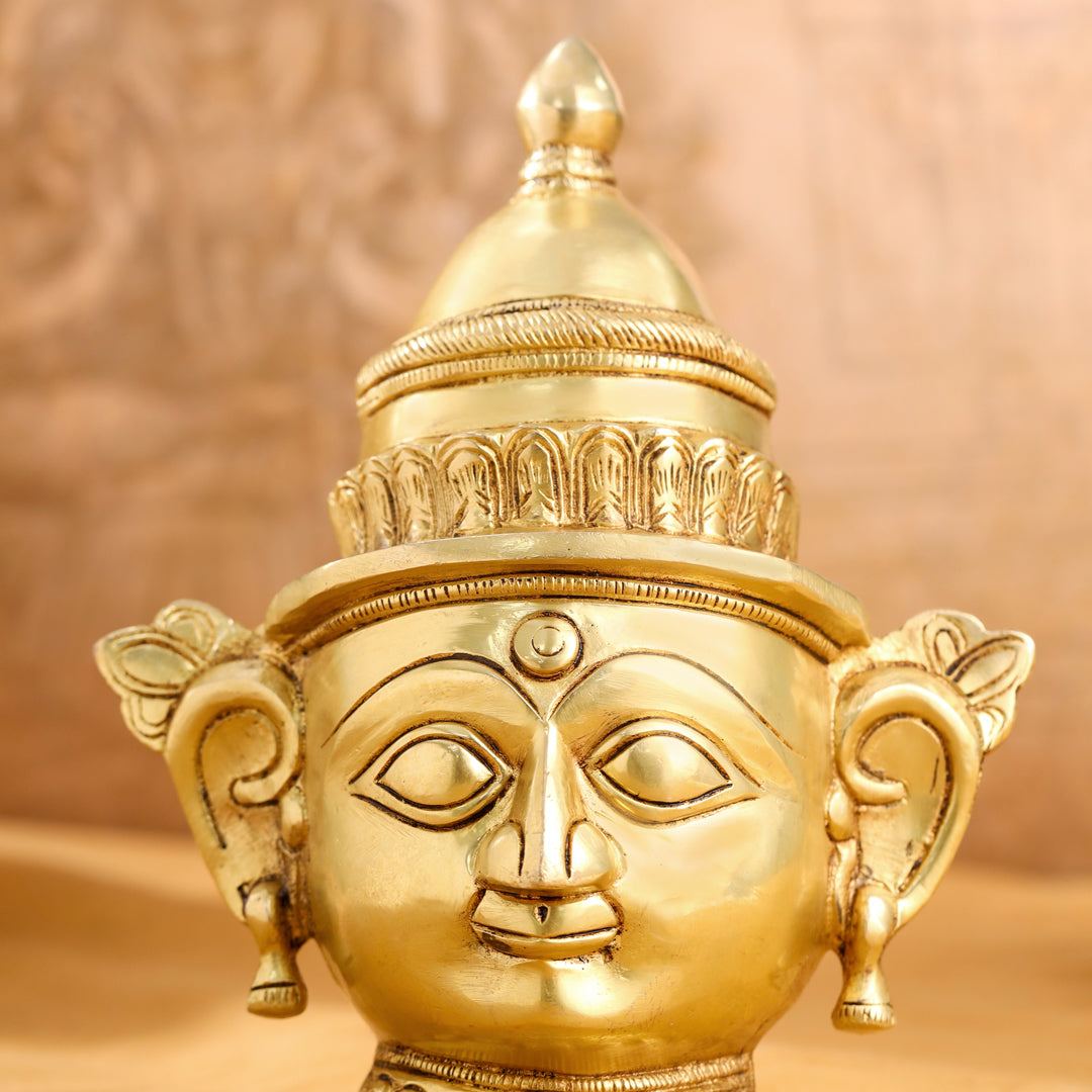 Brass Shiva And Parvati Head Statue (9 Inch) Vedansh Craft