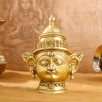 Brass Shiva And Parvati Head Statue (9 Inch) Vedansh Craft