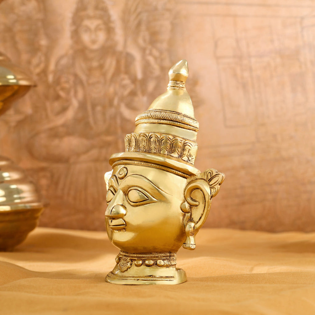 Brass Shiva And Parvati Head Statue (9 Inch) Vedansh Craft
