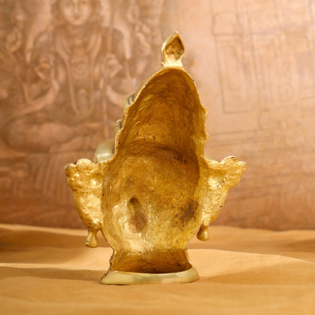 Brass Shiva And Parvati Head Statue (9 Inch) Vedansh Craft