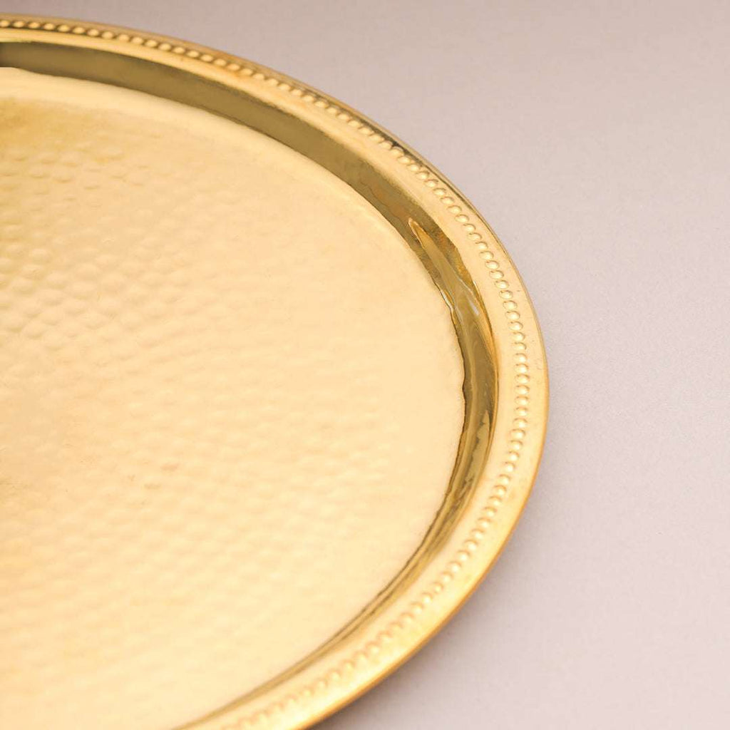Brass Hammered Thali (12 Inch) Vedansh Craft