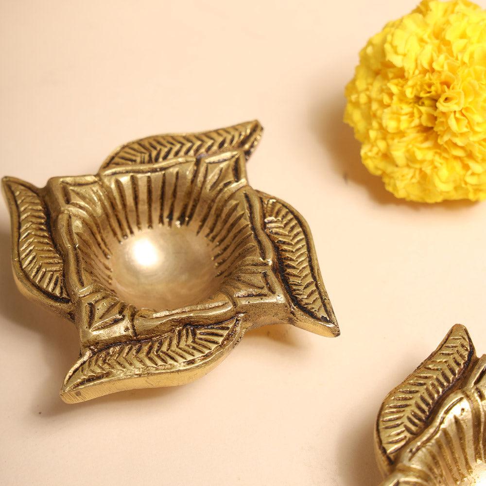 Brass Swastik Oil Diya Set (0.8 Inch) Vedansh Craft