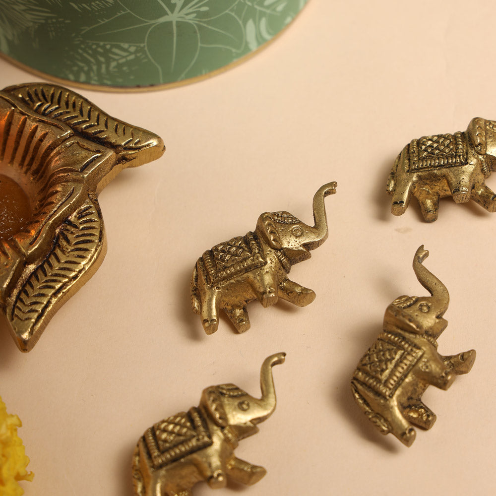 Brass Elephant Statue Set With Gift Box/Hamper Vedansh Craft