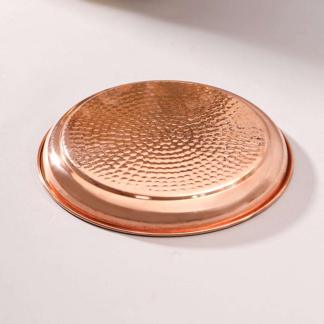 Copper Hammered Thali (10.5 Inch) Vedansh Craft
