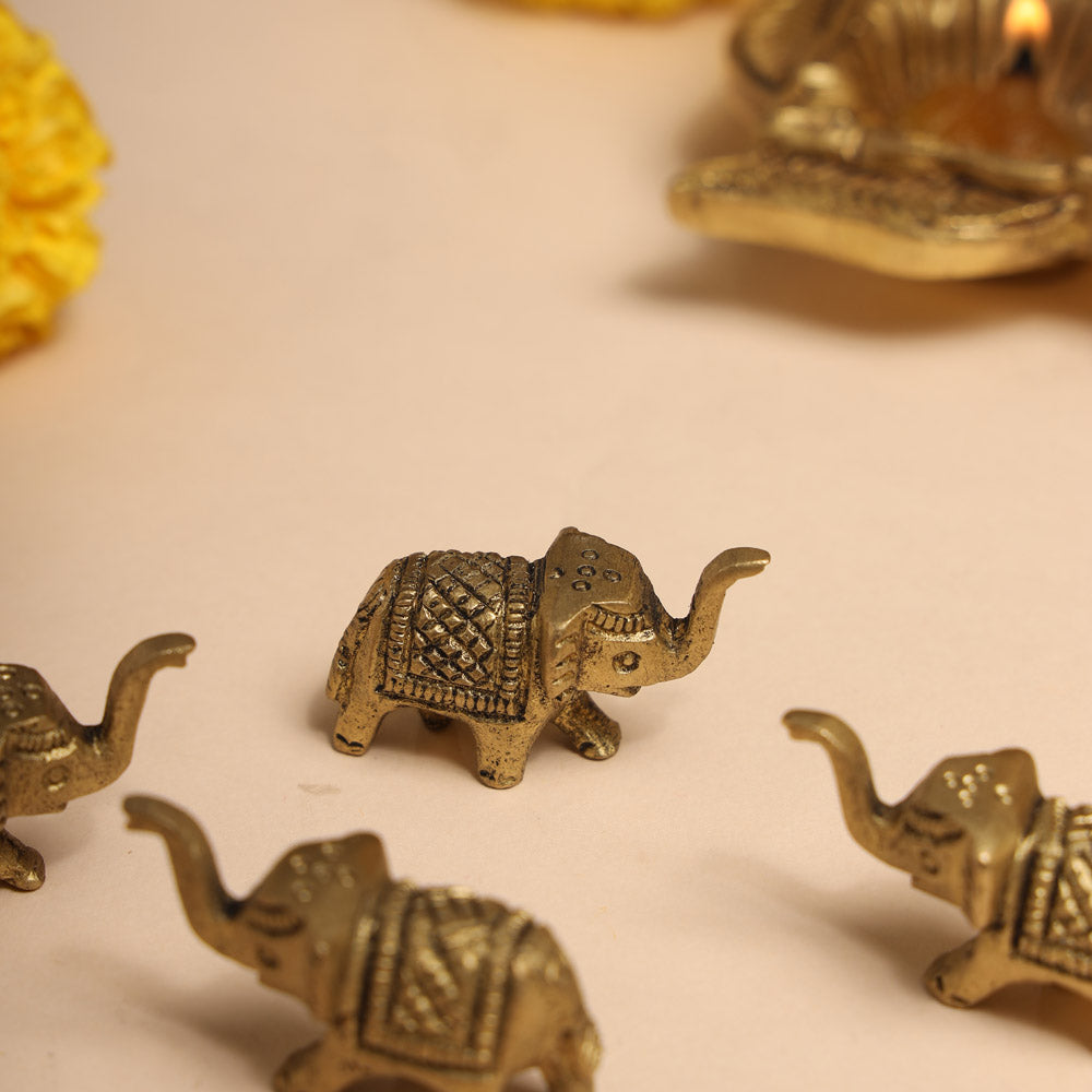 Brass Elephant Statue Set With Gift Box/Hamper Vedansh Craft