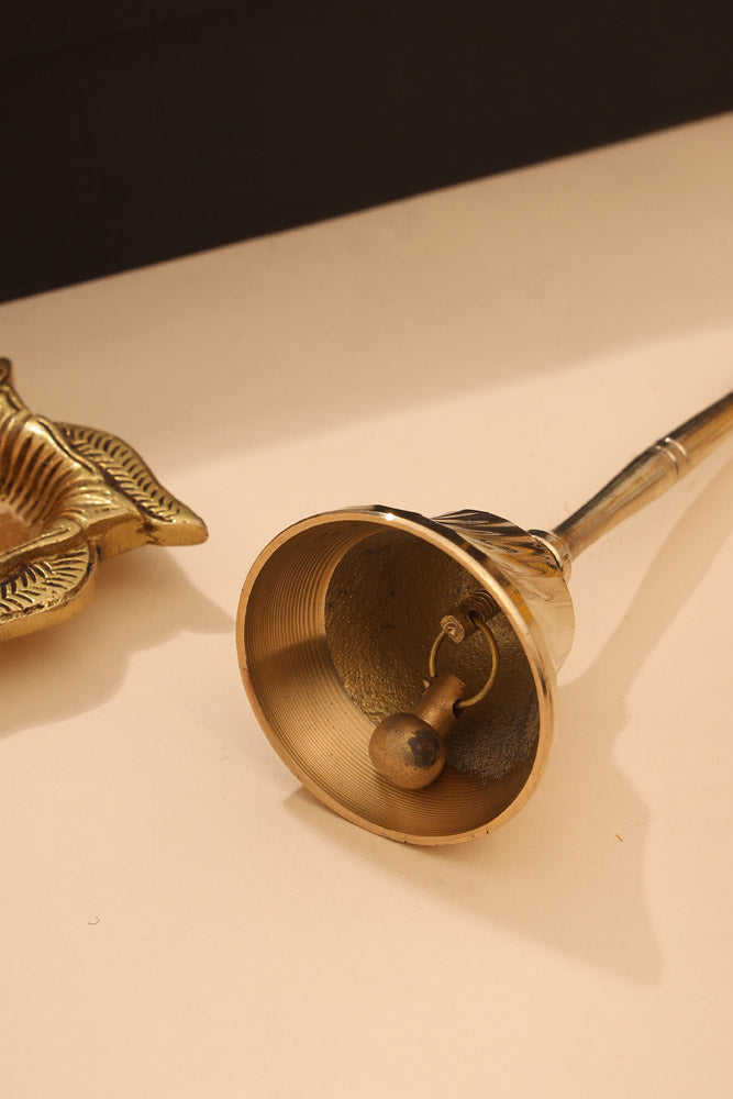 Brass Diya & Handbell Pooja Gift Hamper Vedansh Craft