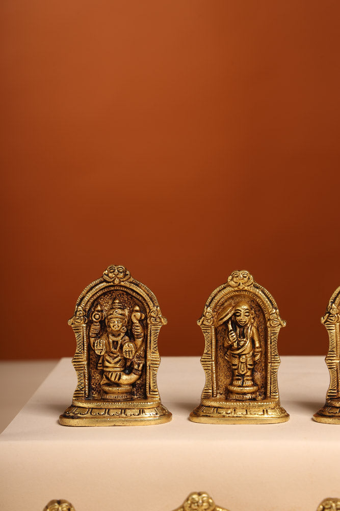 Brass Dashavatara /Vishnu Avatars Statue Set (3 Inch) Vedansh Craft