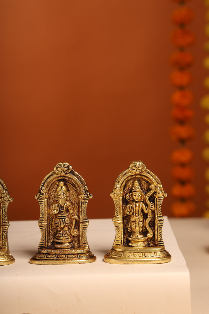 Brass Dashavatara /Vishnu Avatars Statue Set (3 Inch) Vedansh Craft