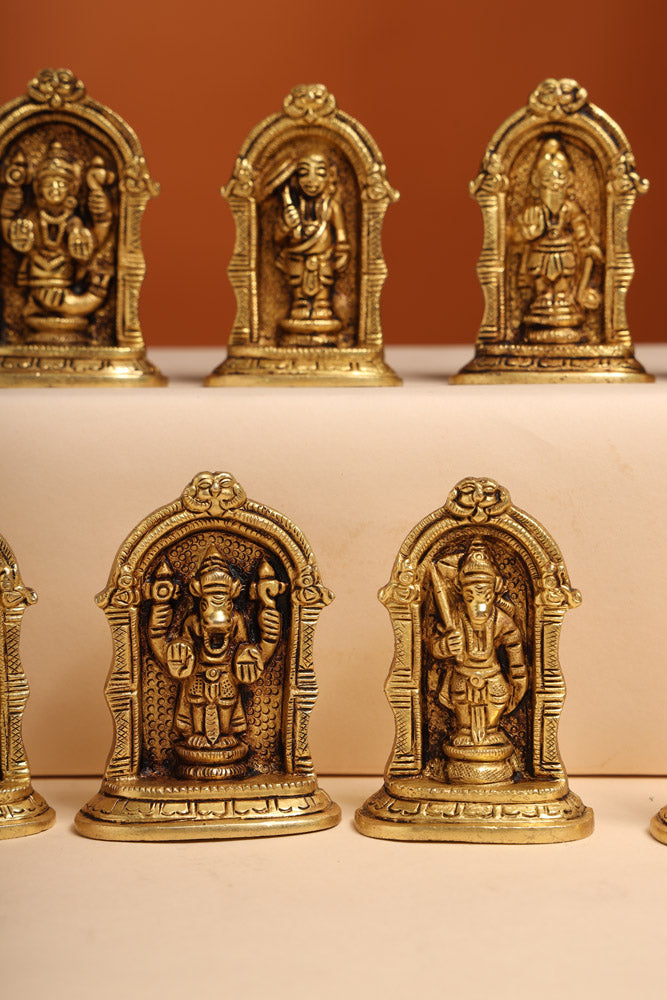 Brass Dashavatara /Vishnu Avatars Statue Set (3 Inch) Vedansh Craft