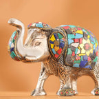 Metal Stone Work Standing Elephant Family Set Of Three Vedansh Craft