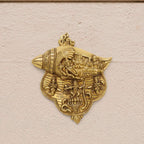 Brass Vishnu Lakshmi And Krishna Wall Hanging (9.5 Inch) Vedansh Craft