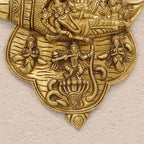 Brass Vishnu Lakshmi And Krishna Wall Hanging (9.5 Inch) Vedansh Craft