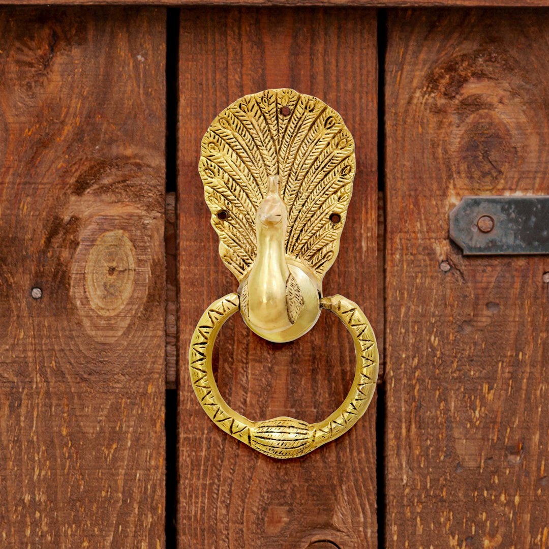 Brass Peacock Door Knocker (8 Inch) Vedansh Craft