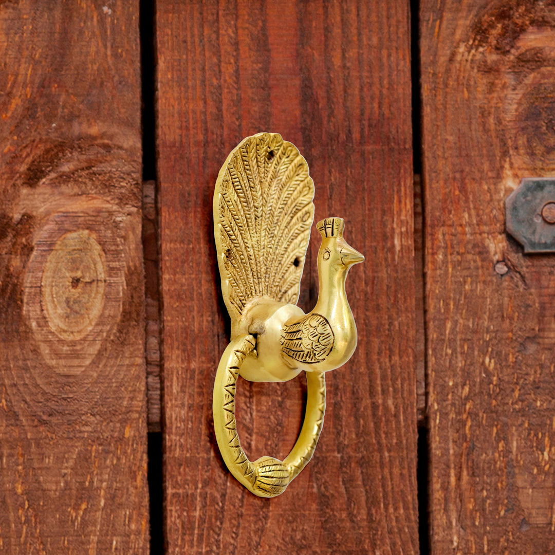 Brass Peacock Door Knocker (8 Inch) Vedansh Craft