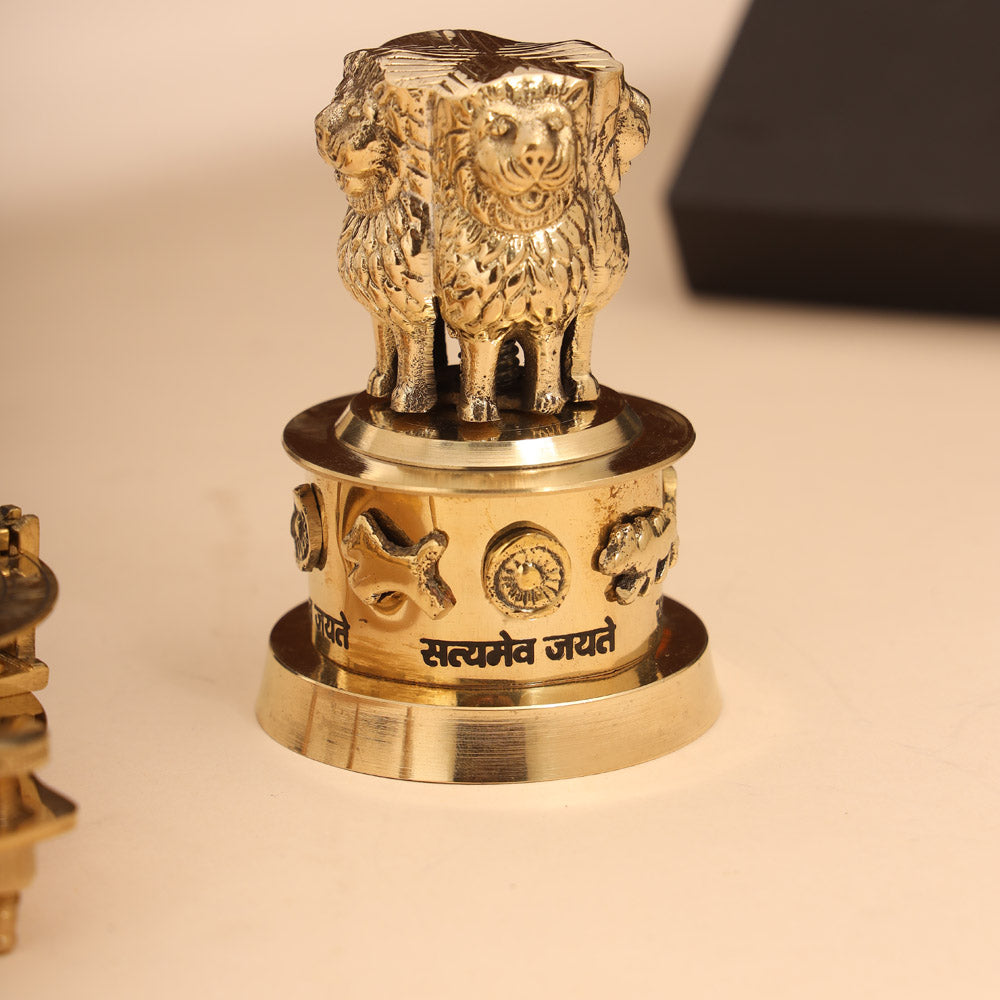 Brass Sundial Compass & Ashok Stambh Corporate Gift Hamper Vedansh Craft