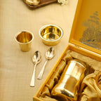 Brass Coffee Filter & Davara Set – Traditional South Indian Coffee Maker Gift Hamper Vedansh Craft